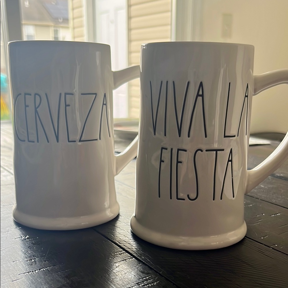White Ceramic Mug Set Rae Dunn